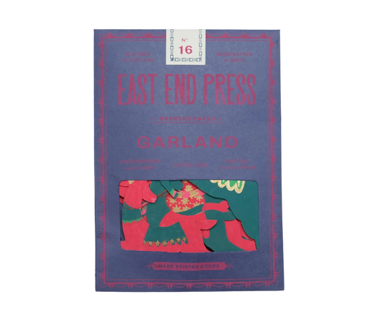 garland - recycled cotton paper - bright reindeer by east end press
