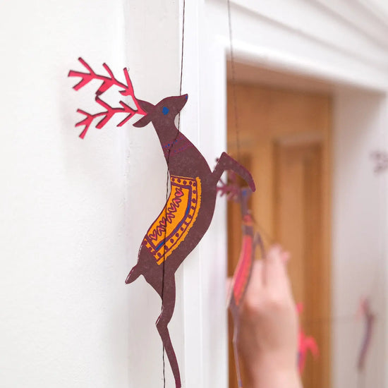 garland - recycled cotton paper - reindeer by east end press