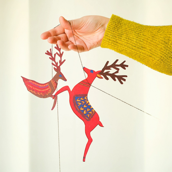 garland - recycled cotton paper - reindeer by east end press