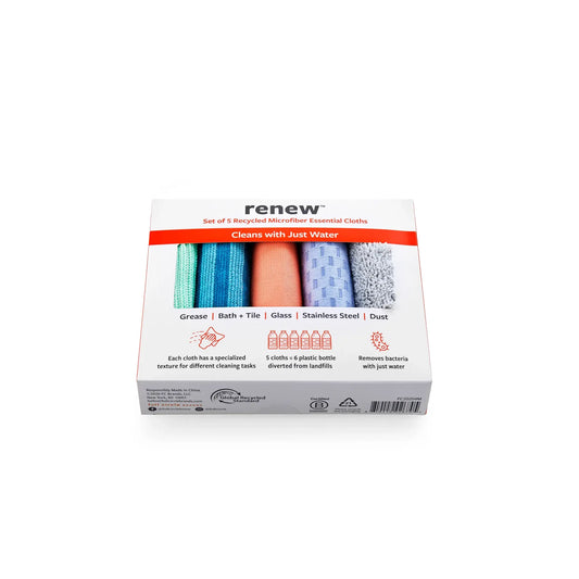 cloths - microfiber essential - renew recycled - set of 5 by full circle home