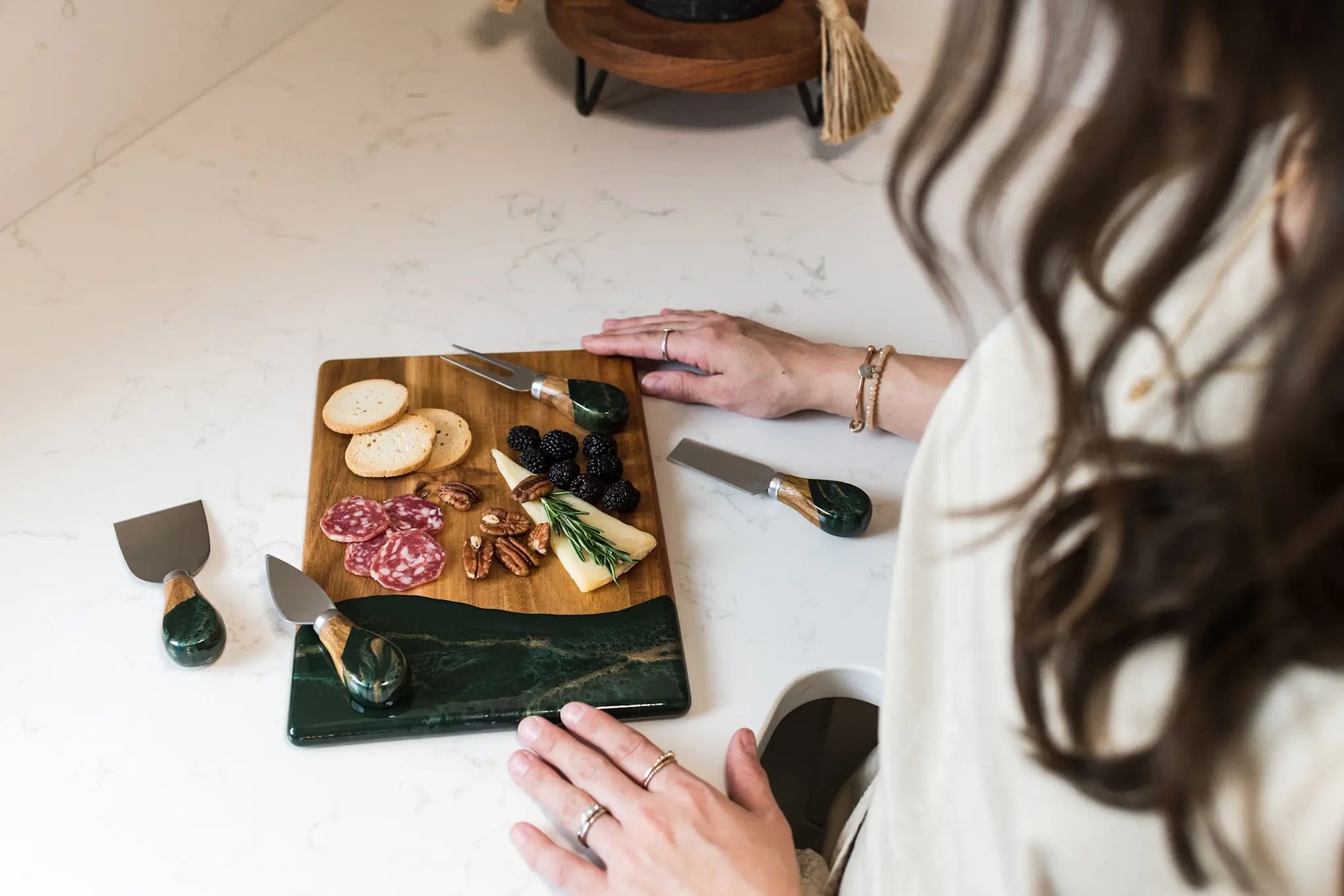cheese knife set - resin coated by lynn & liana serveware