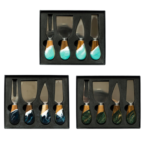 cheese knife set - resin coated by lynn & liana serveware