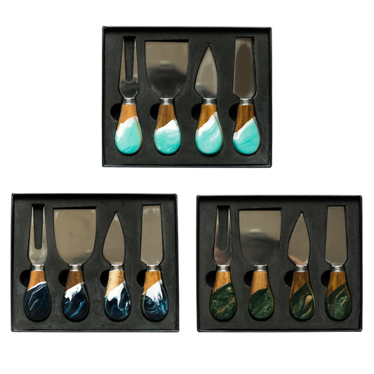 cheese knife set - resin coated by lynn & liana serveware
