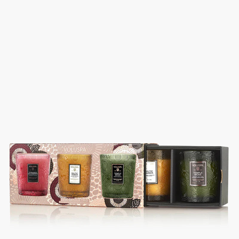 gift set - 3 demi candle - restoration by voluspa