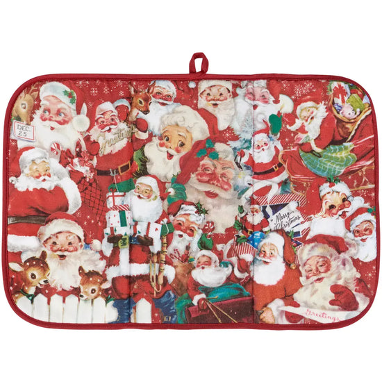 drying mat - retro santas by primitives by kathy