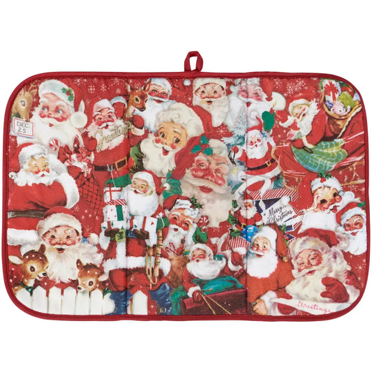 drying mat - retro santas by primitives by kathy