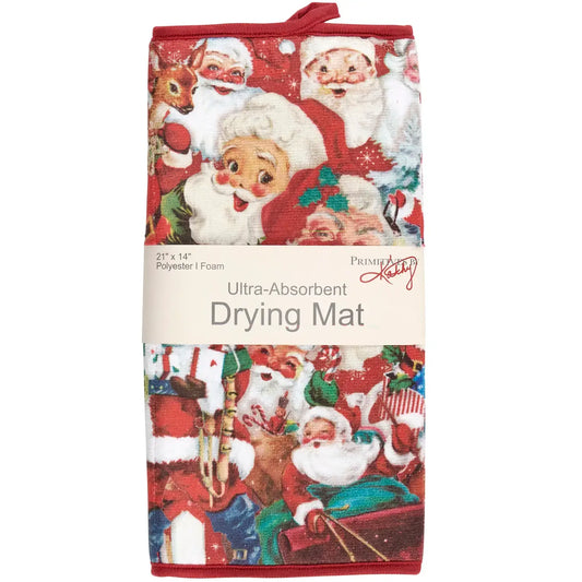 drying mat - retro santas by primitives by kathy