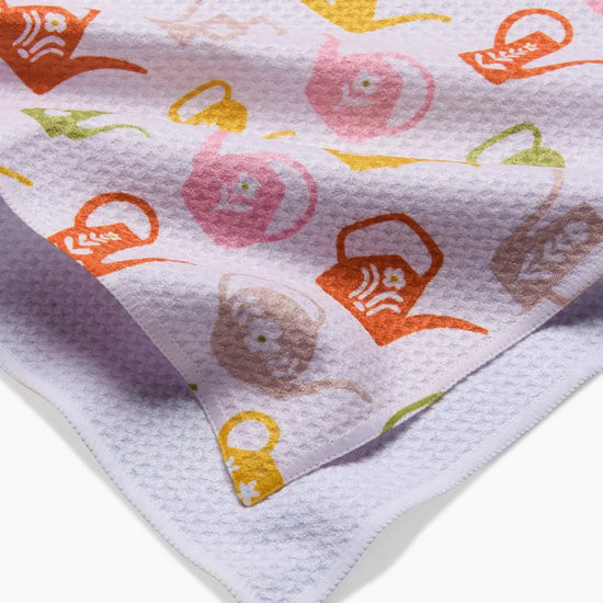 tea towel - microfiber - retro watering cans by geometry house