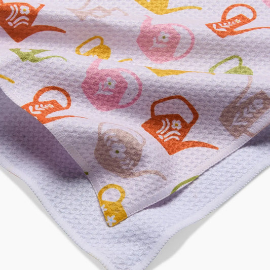 tea towel - microfiber - retro watering cans by geometry house
