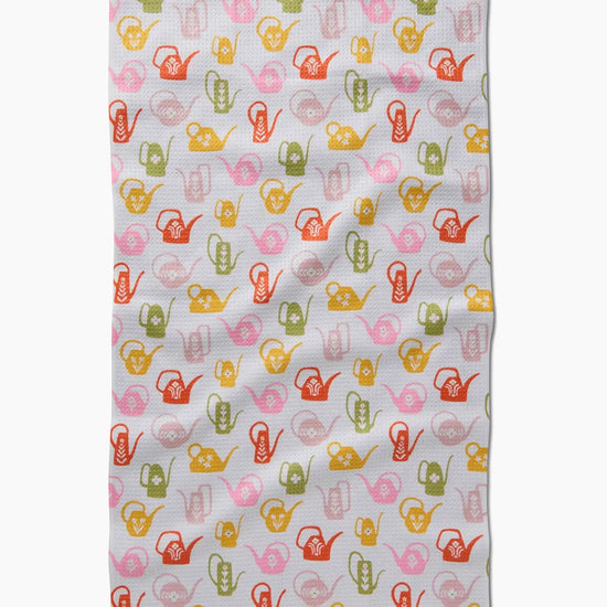 tea towel - microfiber - retro watering cans by geometry house