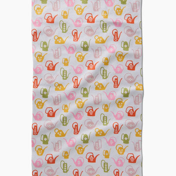 tea towel - microfiber - retro watering cans by geometry house
