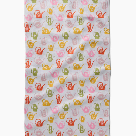 tea towel - microfiber - retro watering cans by geometry house