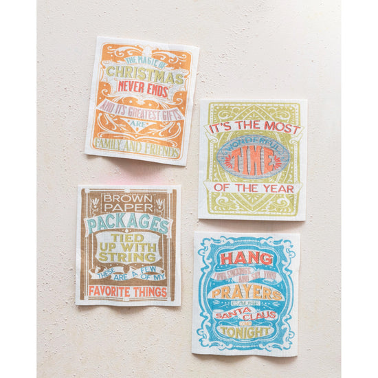 dishcloth - cellulose sponge - vintage holiday saying by creative co-op