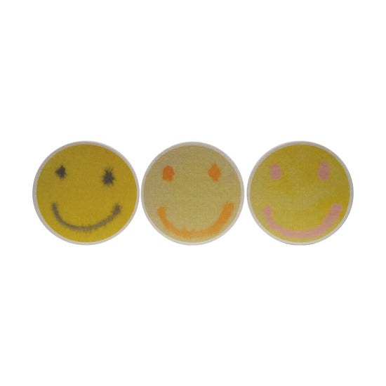 sponge cloth - cellulose - smiley face by creative co-op