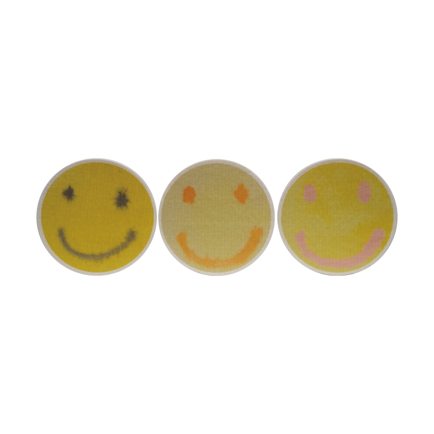 sponge cloth - cellulose - smiley face by creative co-op