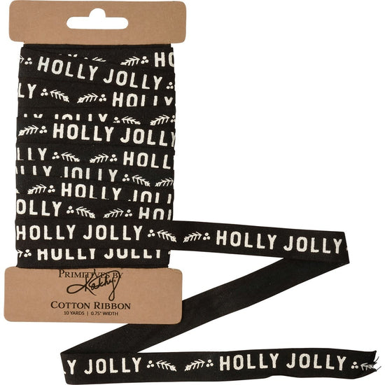 cotton ribbon - holly jolly by primitives by kathy