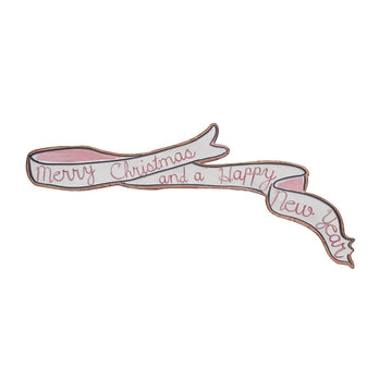 wall décor - wood ribbon - "merry christmas and a happy new year" by creative co-op