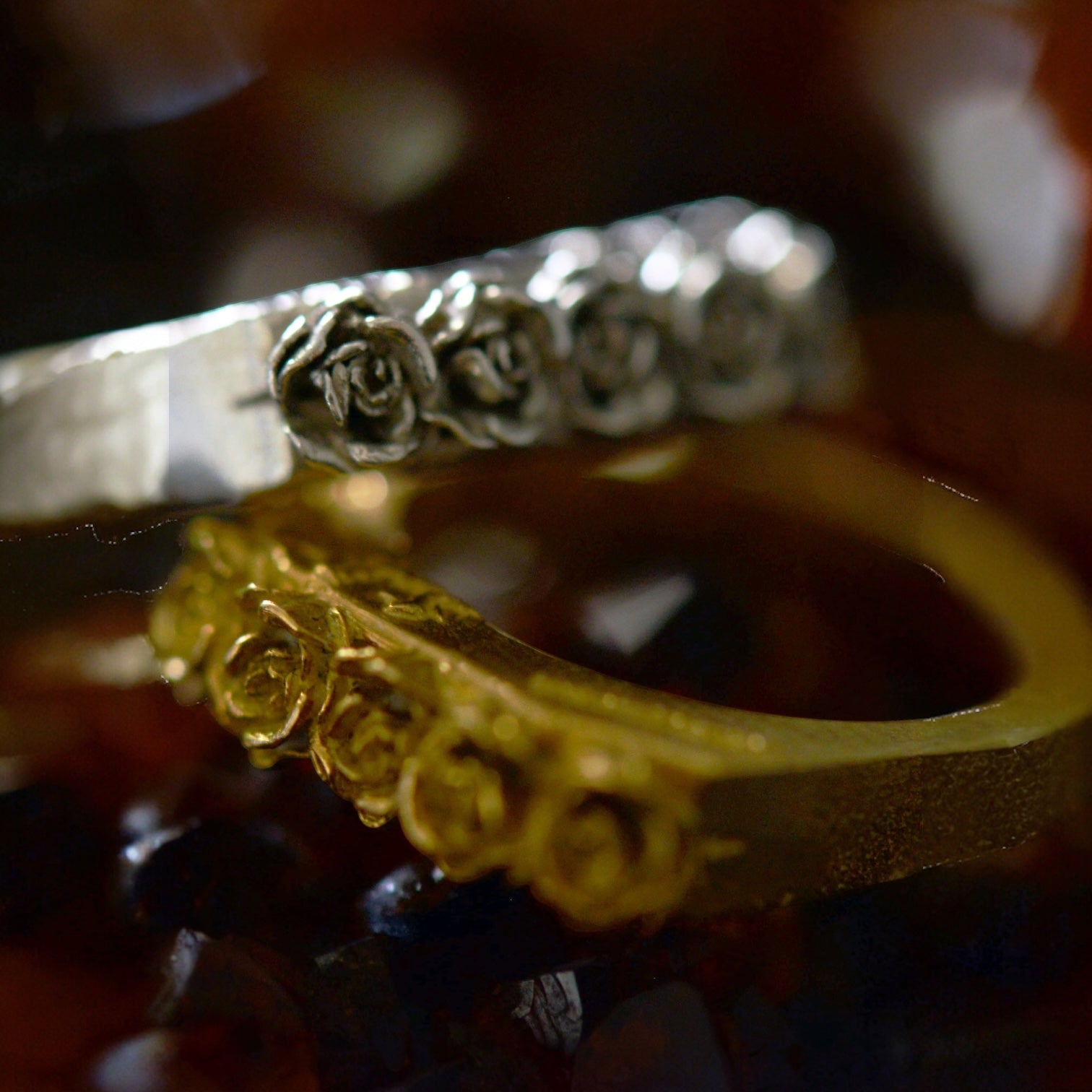 ring - etched roses - bronze by montestruque