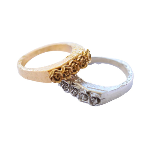 ring - etched roses - bronze by montestruque
