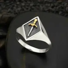 ring - sword signet - sterling silver by nina designs