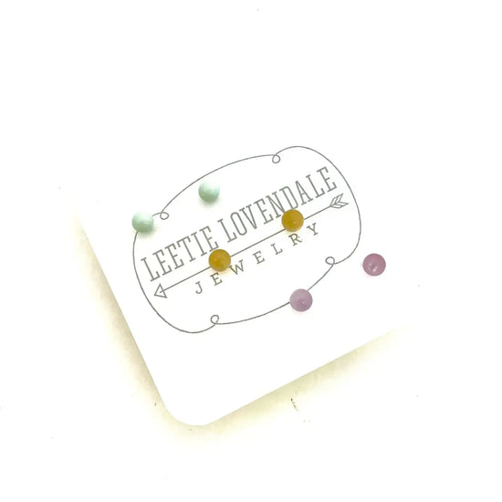 stud earrings - tiny lucite set by leetie lovendale