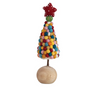 Decor | Felt Tree 8" | Multi Pom Red Star Ball Base