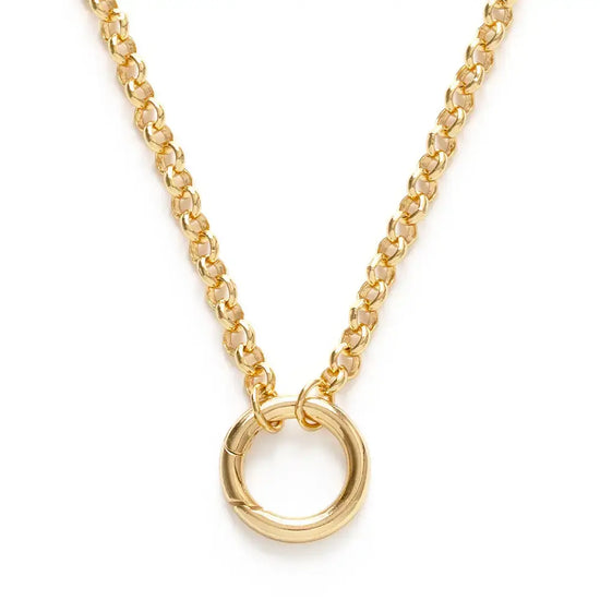 necklace - rolo chain 18" - charm holder - 14kgp by amano studio