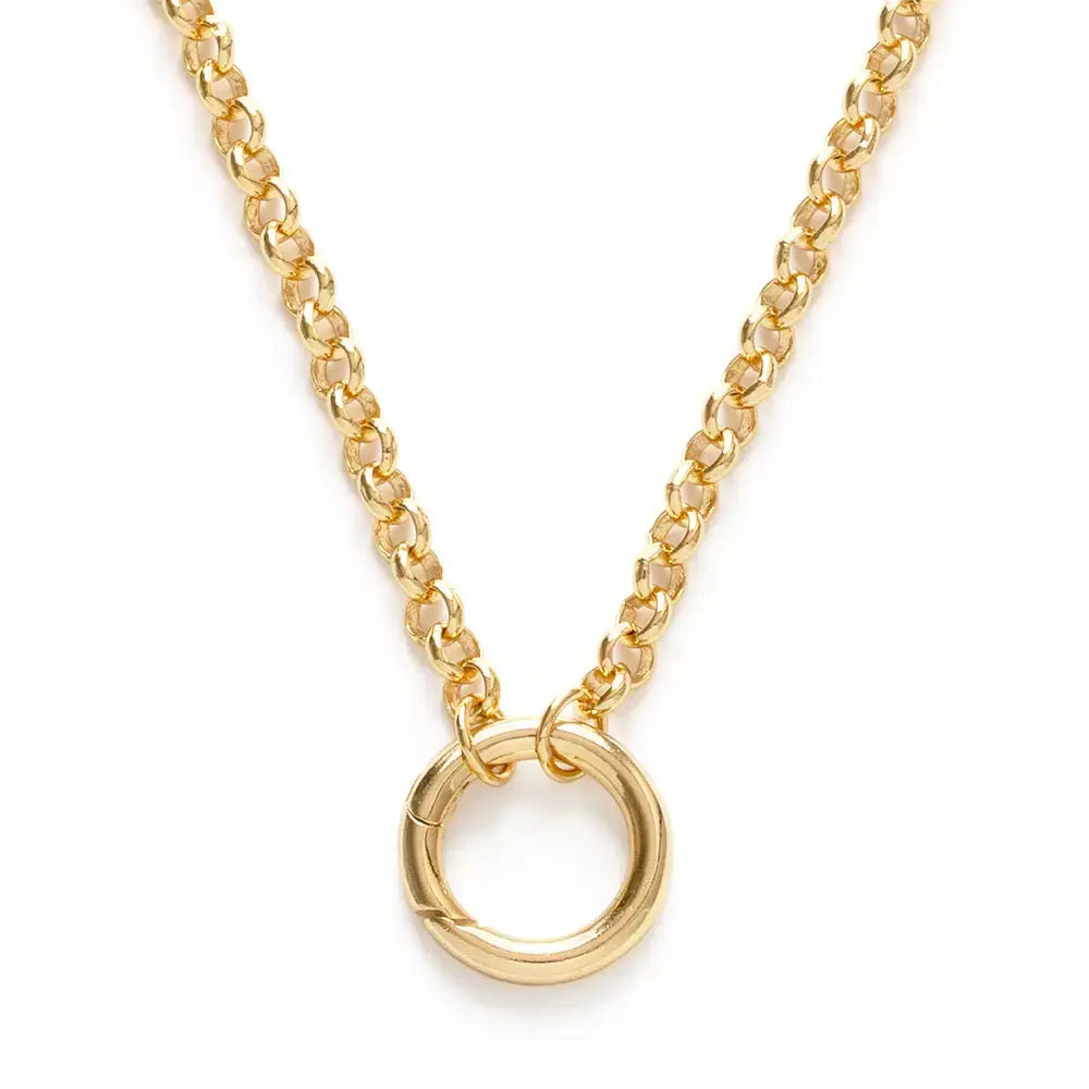 necklace - rolo chain 18" - charm holder - 14kgp by amano studio