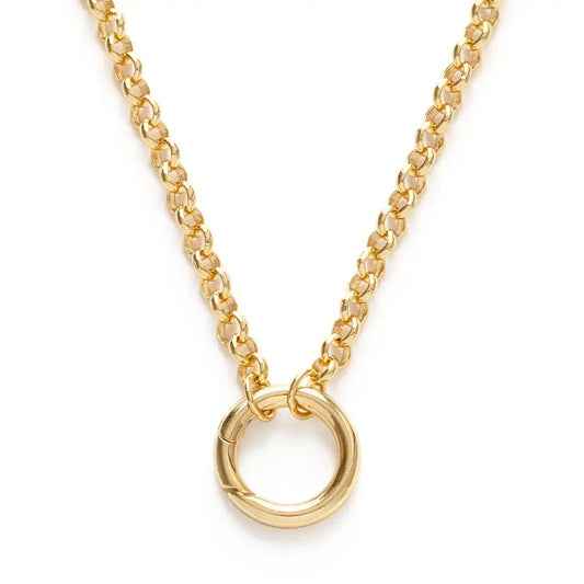 necklace - rolo chain 18" - charm holder - 14kgp by amano studio