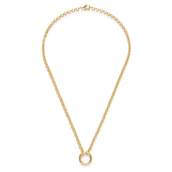 necklace - rolo chain 18" - charm holder - 14kgp by amano studio