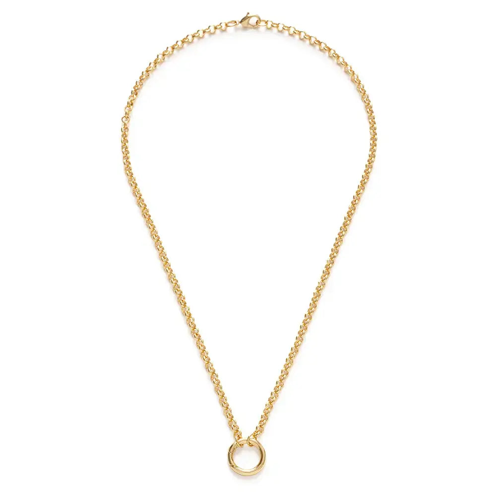 necklace - rolo chain 18" - charm holder - 14kgp by amano studio