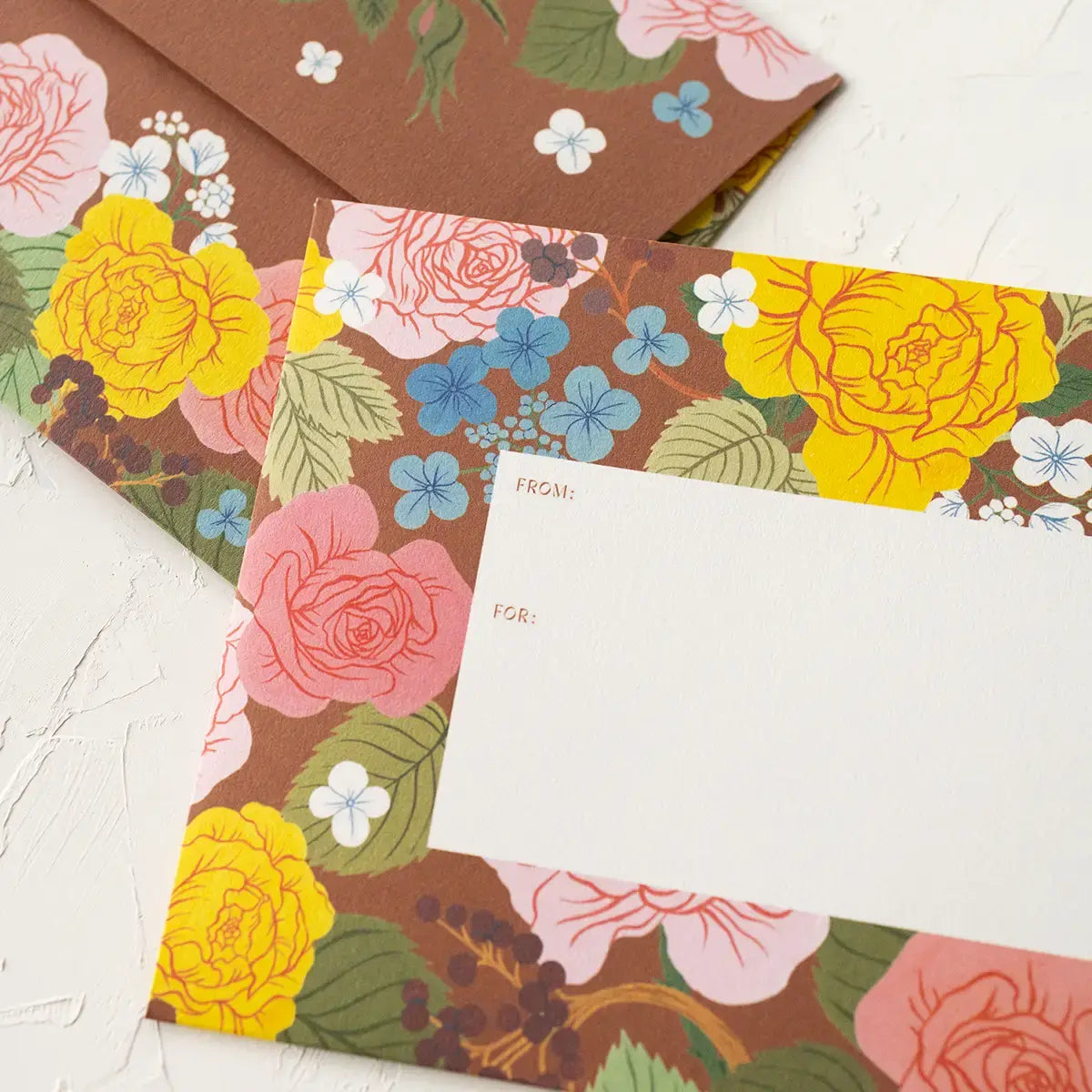 envelopes - set of 15 - rose garden by botanica paper co.