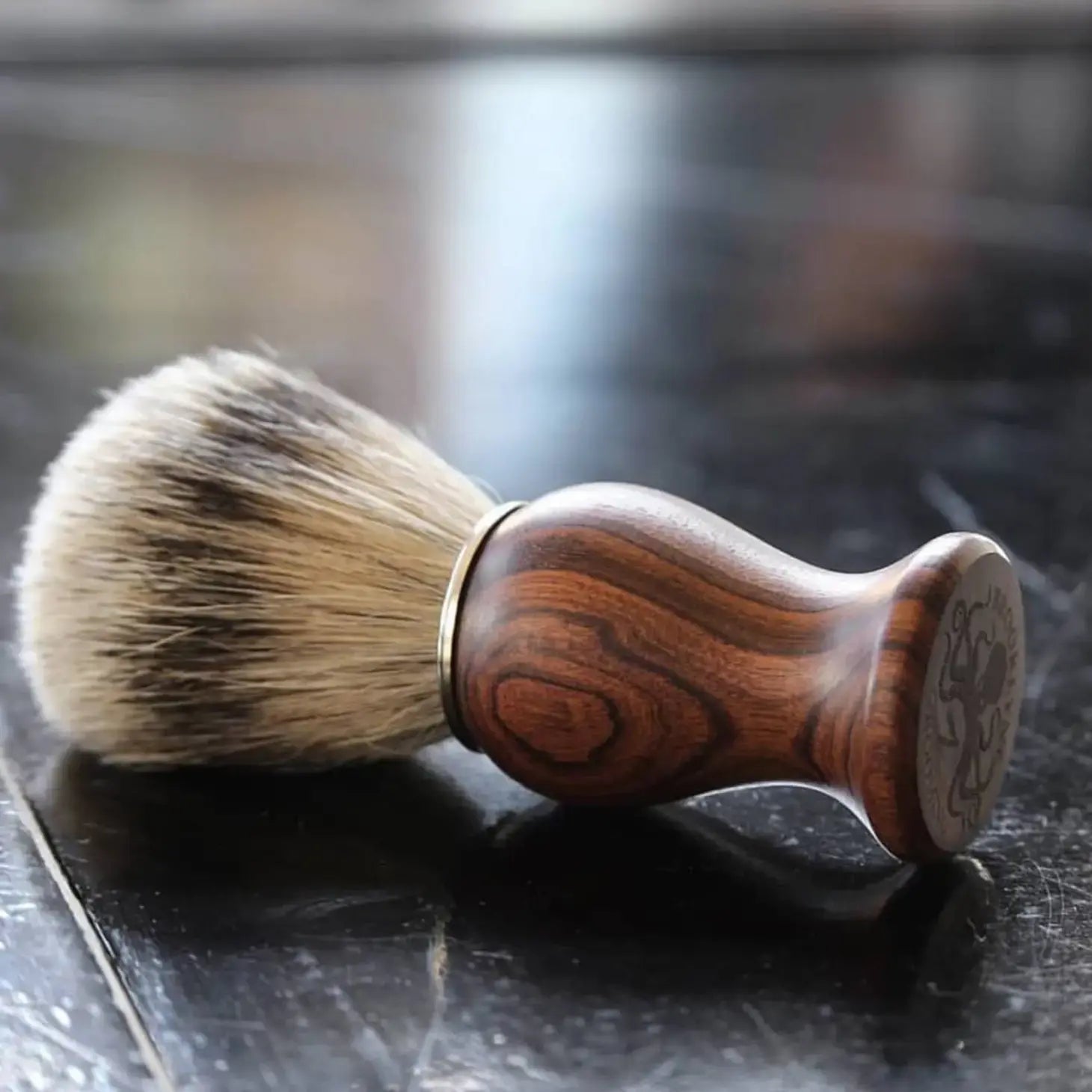 shaving brush - rosewood + synthetic bristles by brooklyn grooming