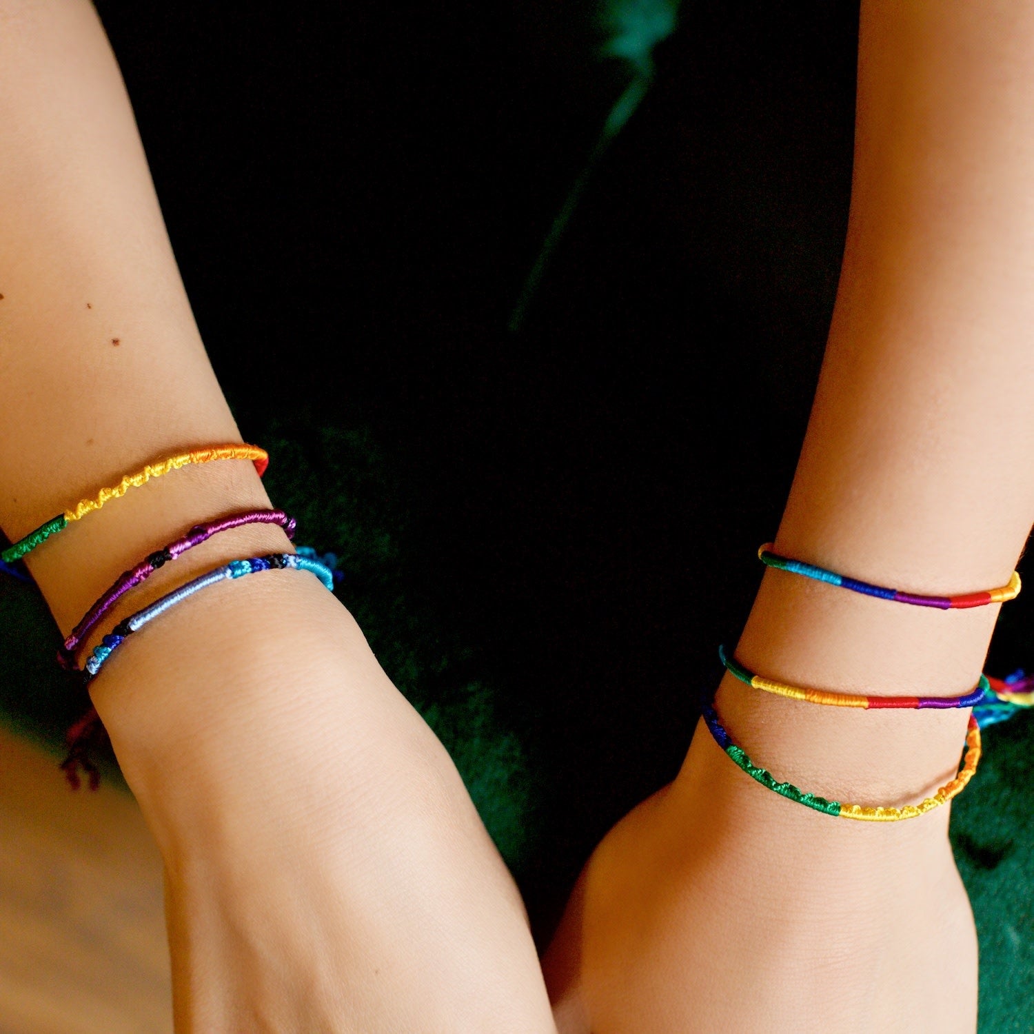 friendship bracelet - silk rainbow by lucia's imports
