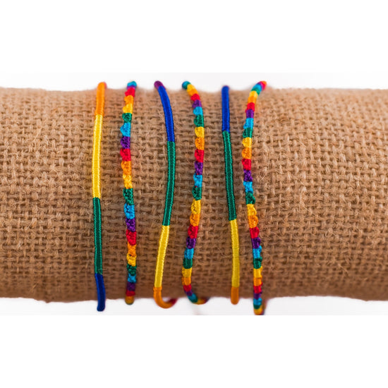 friendship bracelet - silk rainbow by lucia's imports