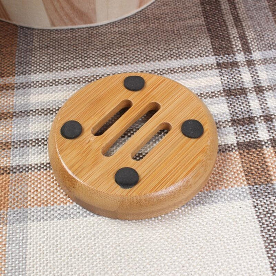 soap dish - natural bamboo - round by plenty