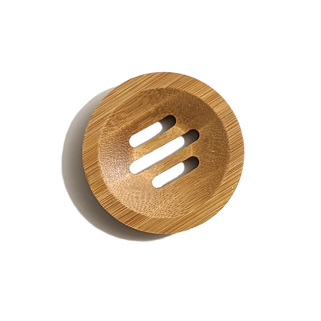 soap dish - natural bamboo - round by plenty
