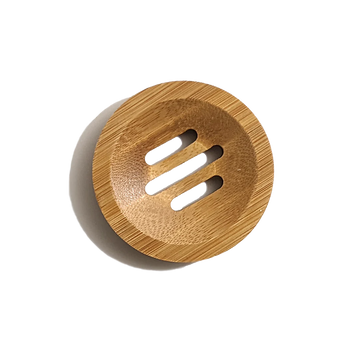 soap dish - natural bamboo - round by plenty