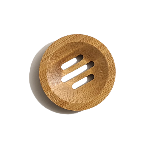 soap dish - natural bamboo - round by plenty