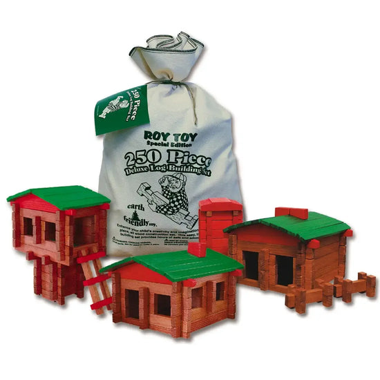 toy - deluxe log building set - 250 piece by roy toy