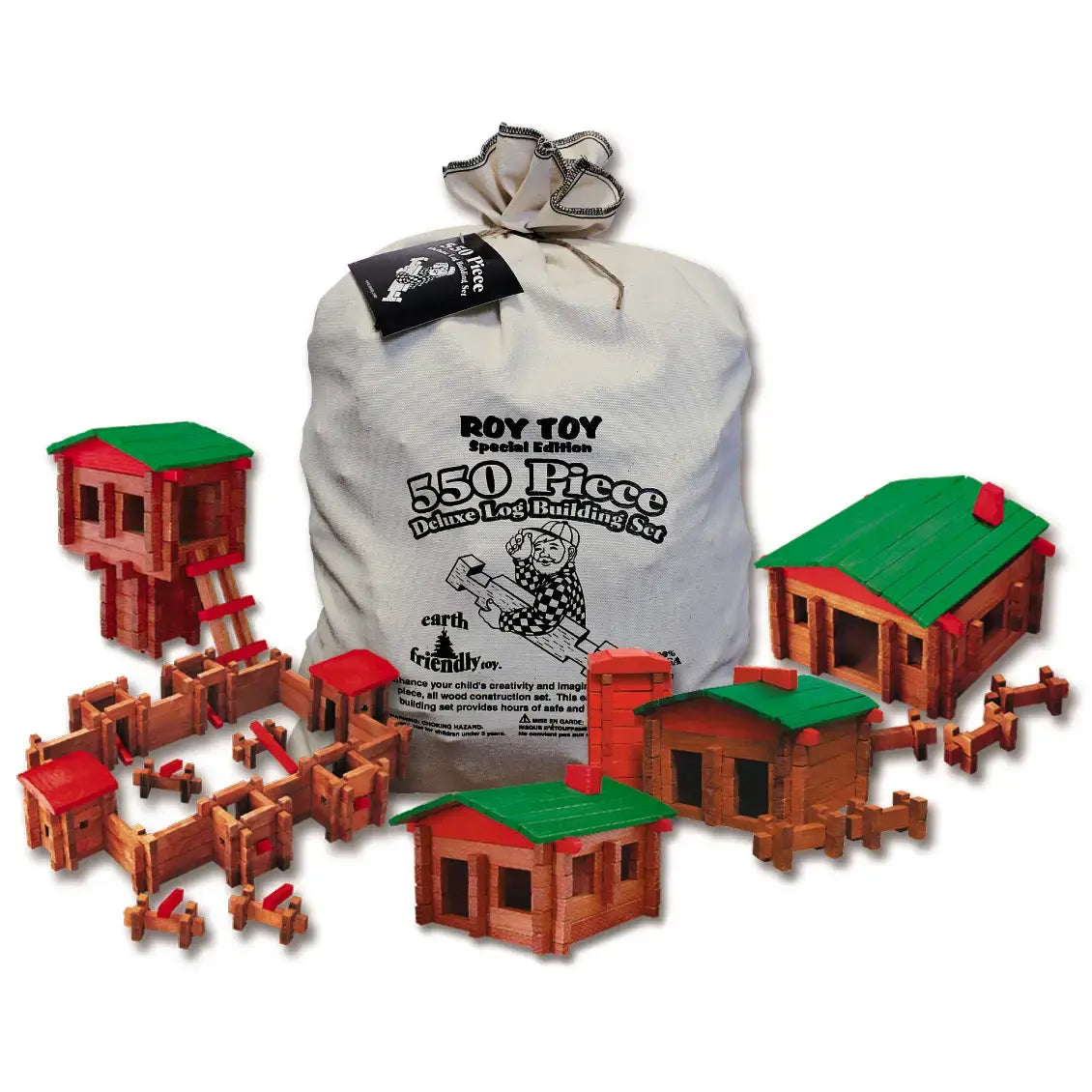 toy - deluxe log building set - 550 piece by roy toy