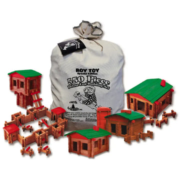 toy - deluxe log building set - 550 piece by roy toy