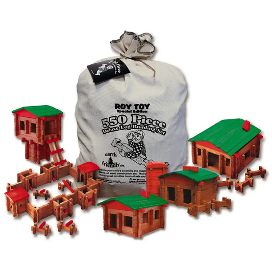 toy - deluxe log building set - 550 piece by roy toy