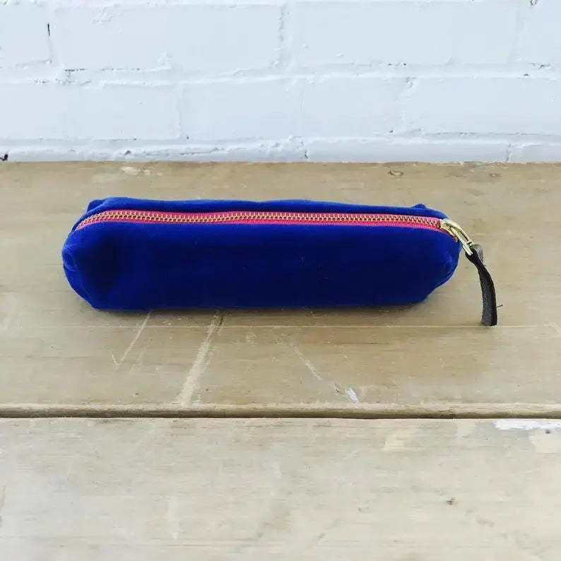 velvet zipper bag - makeup by erin flett