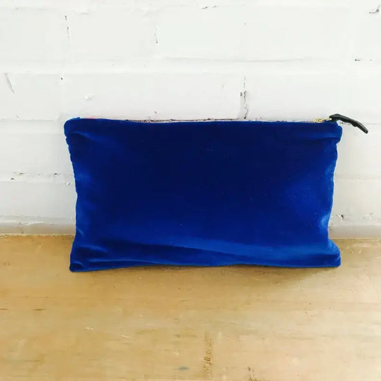 velvet zipper bag - makeup by erin flett