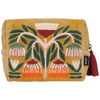 Pouch | Embroidered Velvet | Venus | Ochre