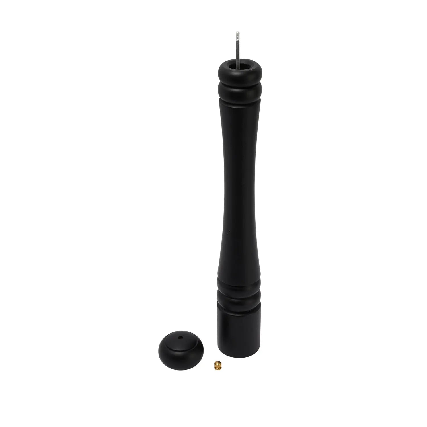 salt & pepper mill - black rubberwood - finial top by creative co-op