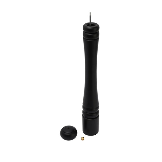 salt & pepper mill - black rubberwood - finial top by creative co-op