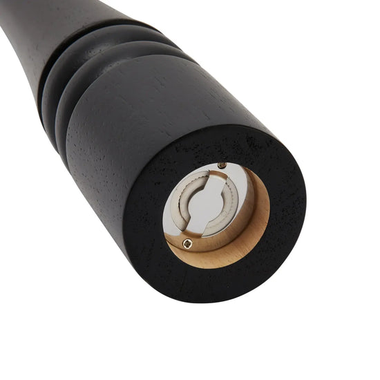 salt & pepper mill - black rubberwood - finial top by creative co-op