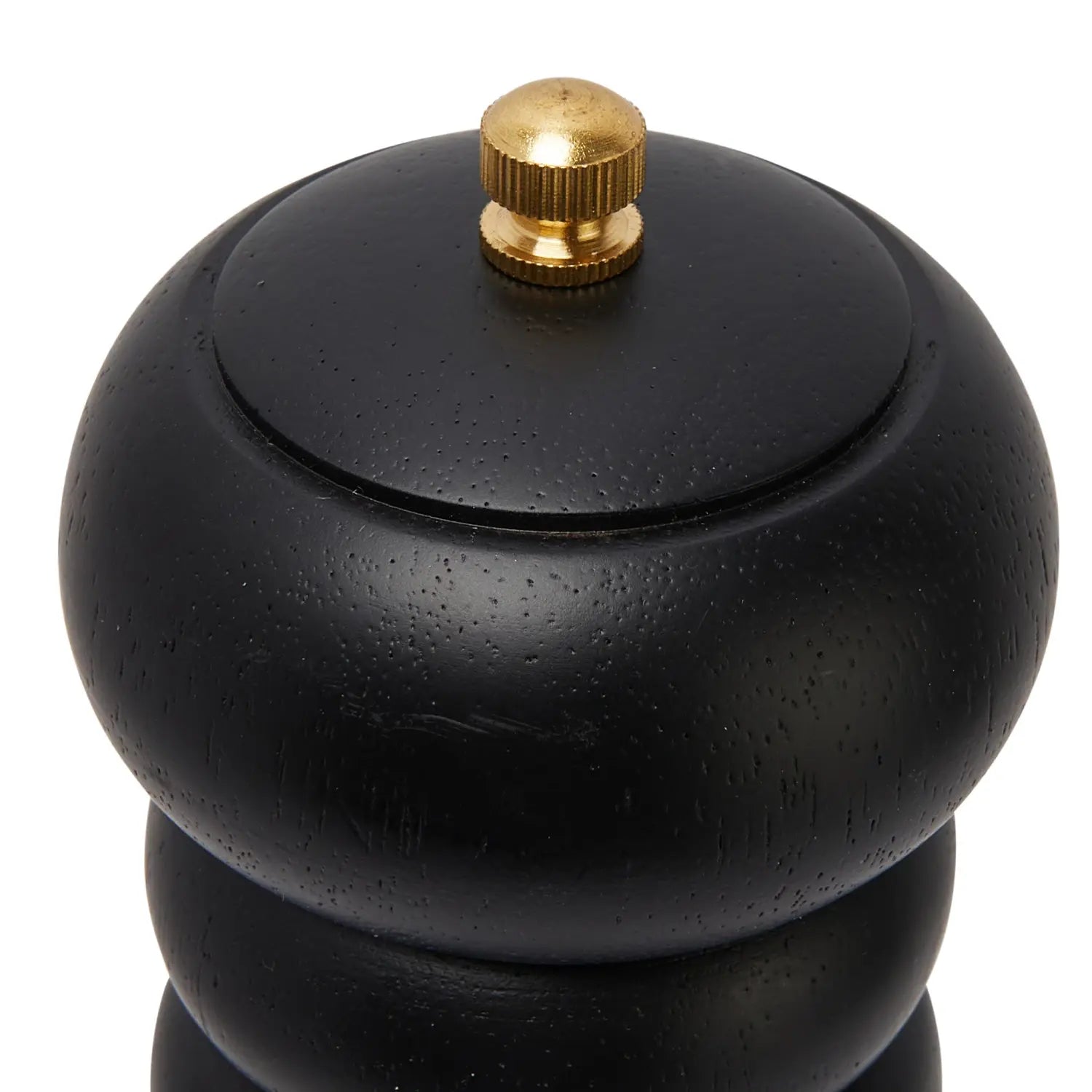salt & pepper mill - black rubberwood - finial top by creative co-op